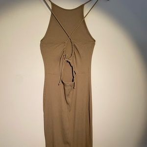 H&M Fitted Rib-Knit Cami Dress Open Back